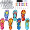 28 Sets Flip Flop Suncatchers Craft Kits for Kids Summer Window Paint Art Ornaments Crafts Flip Flop DIY Decor